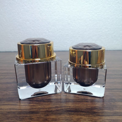 高品質 15g 30g 50g ブラウン プラスチック PMMA アクリル グラッド 塗装 クリーム 瓶 供給者 化粧品 梱包